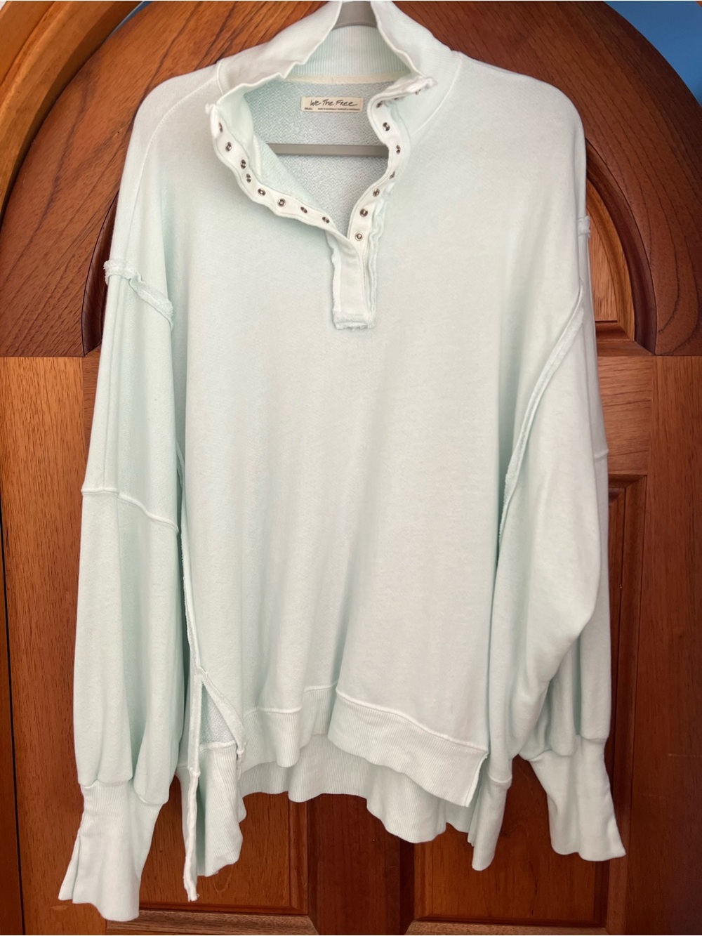 Free People We The Free Camden Henley Size Small RT $98 Mint Green